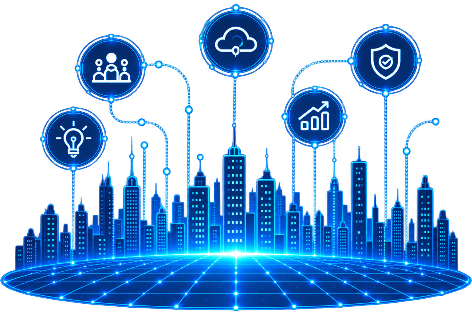 Connected enterprise technology illustration